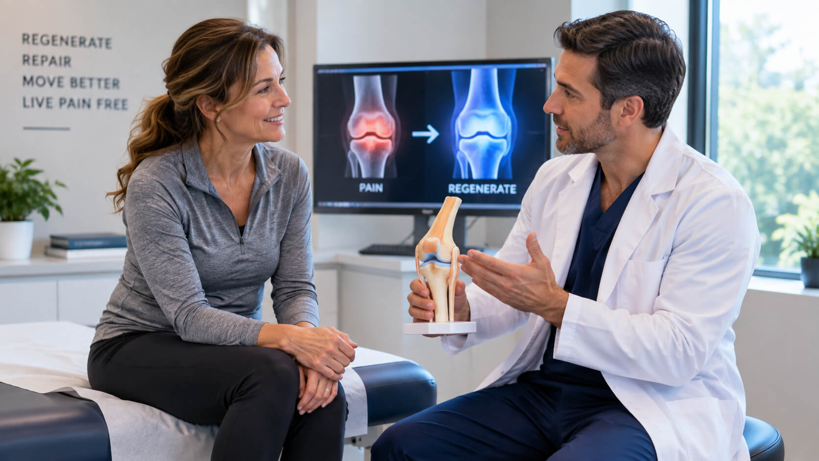 Doctor Explaining Joint Regeneration Amniotic Fluid Allograft Injections Amniotic Fluid Allograft Injections,amniotic fluid near me,Regenerative medicine near me,interventional pain management